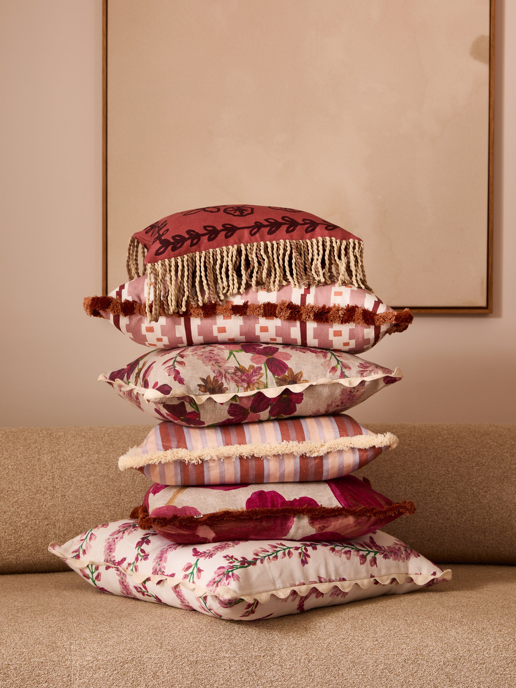 Suiting Stripe Coralie Linen Cushion