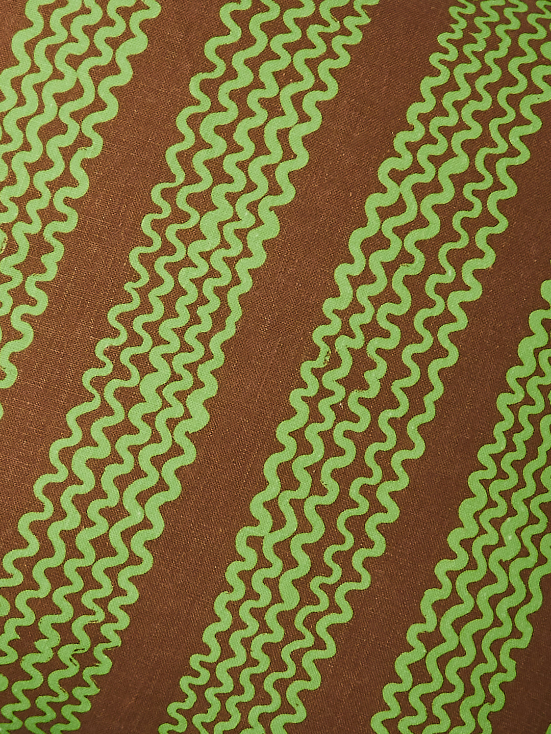 Mini Waves Bright Brown Linen Cushion