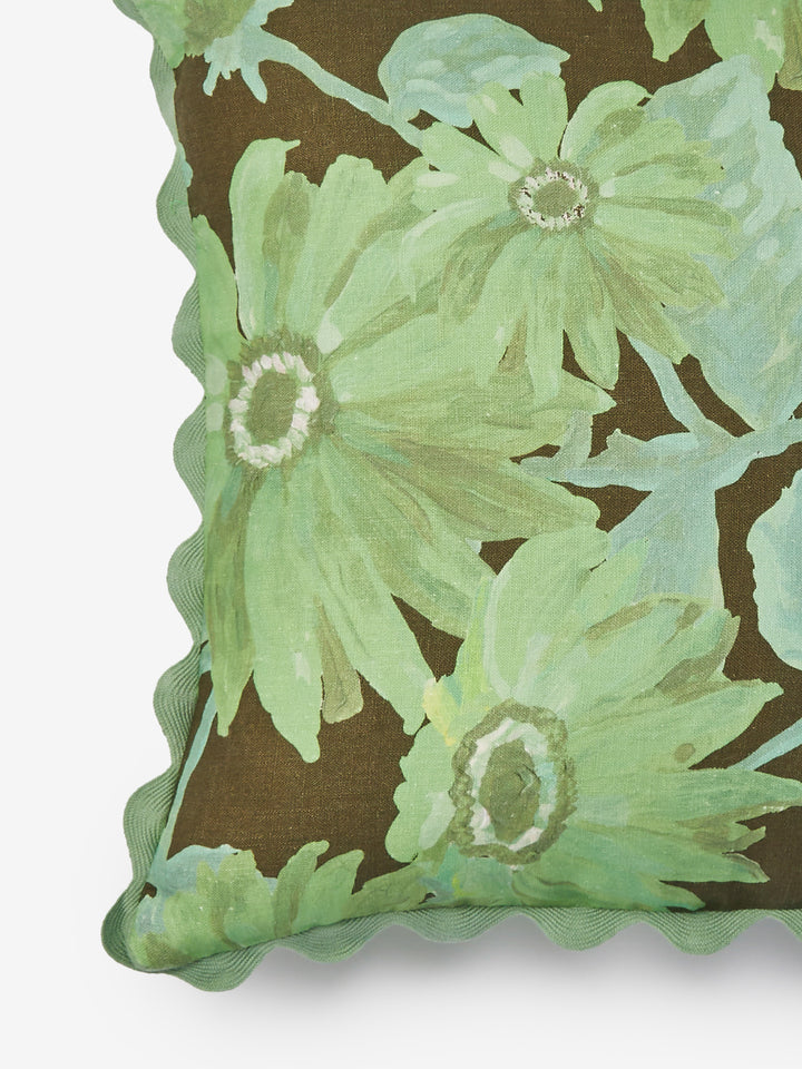 Marigold Khaki Linen Cushion
