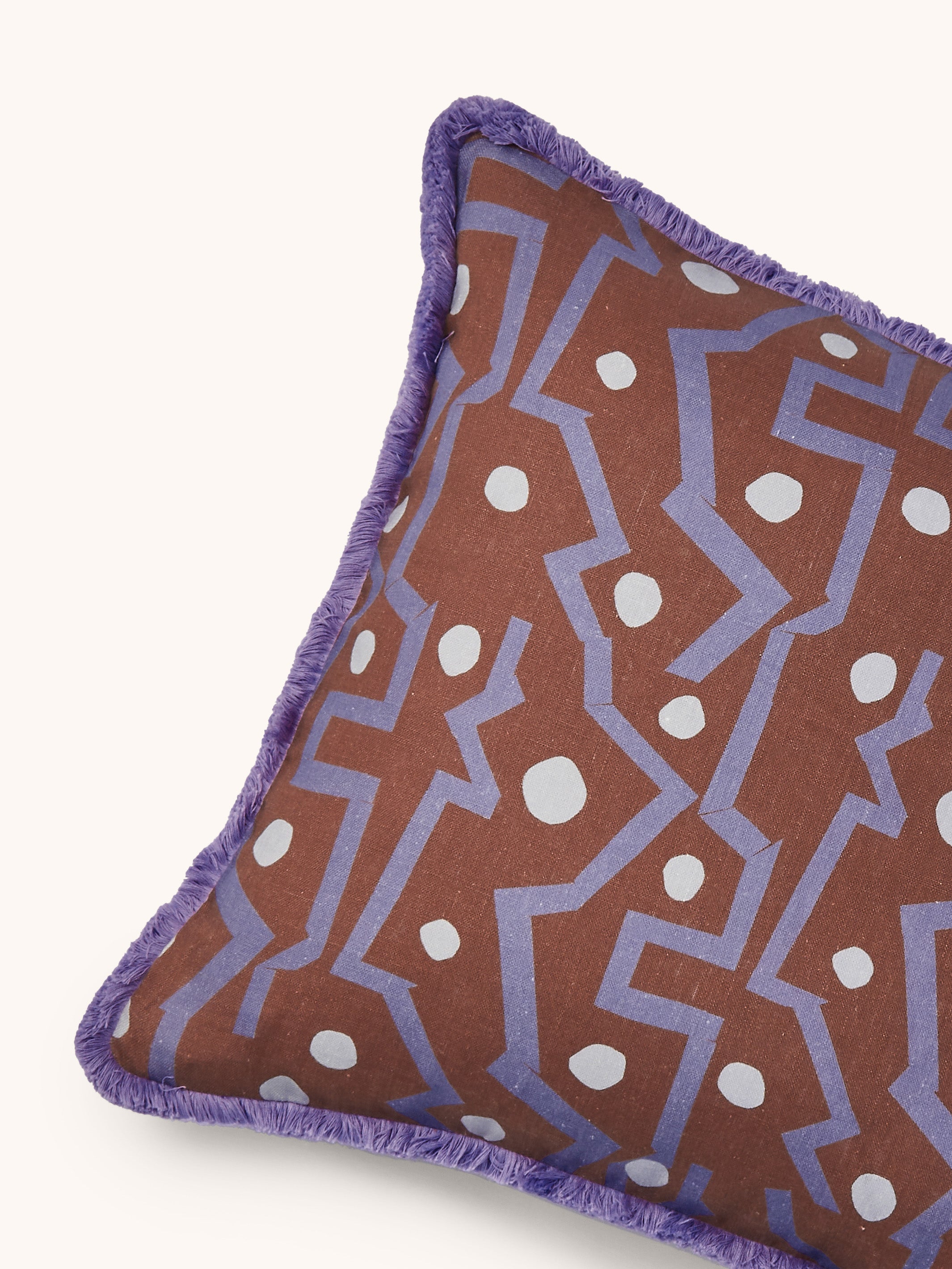 Memphis Burgundy Linen Cushion - Almost Perfect