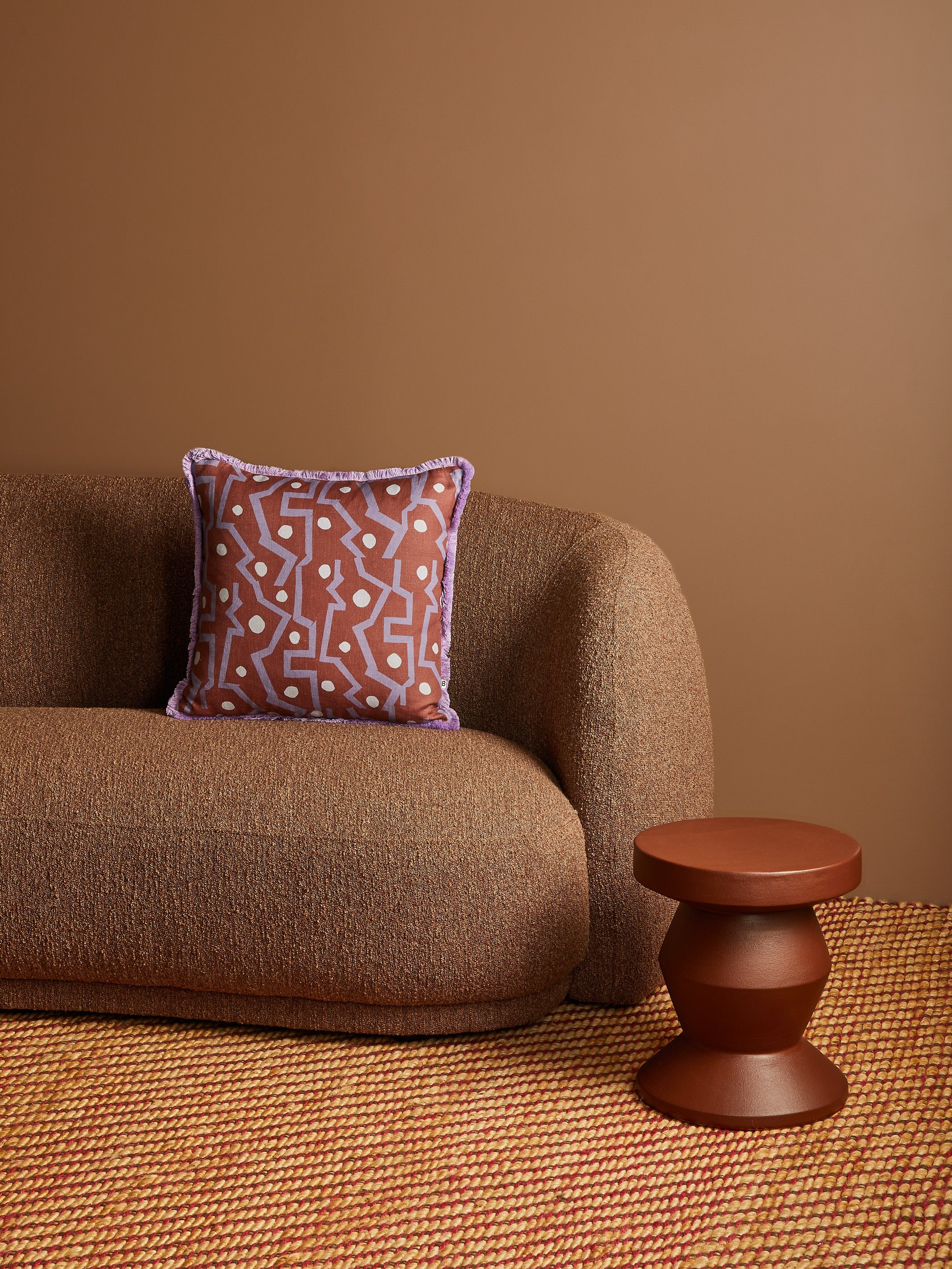 Memphis Burgundy Linen Cushion - Almost Perfect