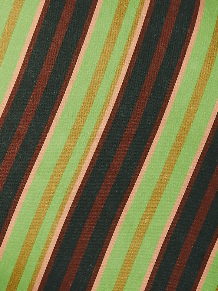 Suiting Stripe Emerald Linen Cushion