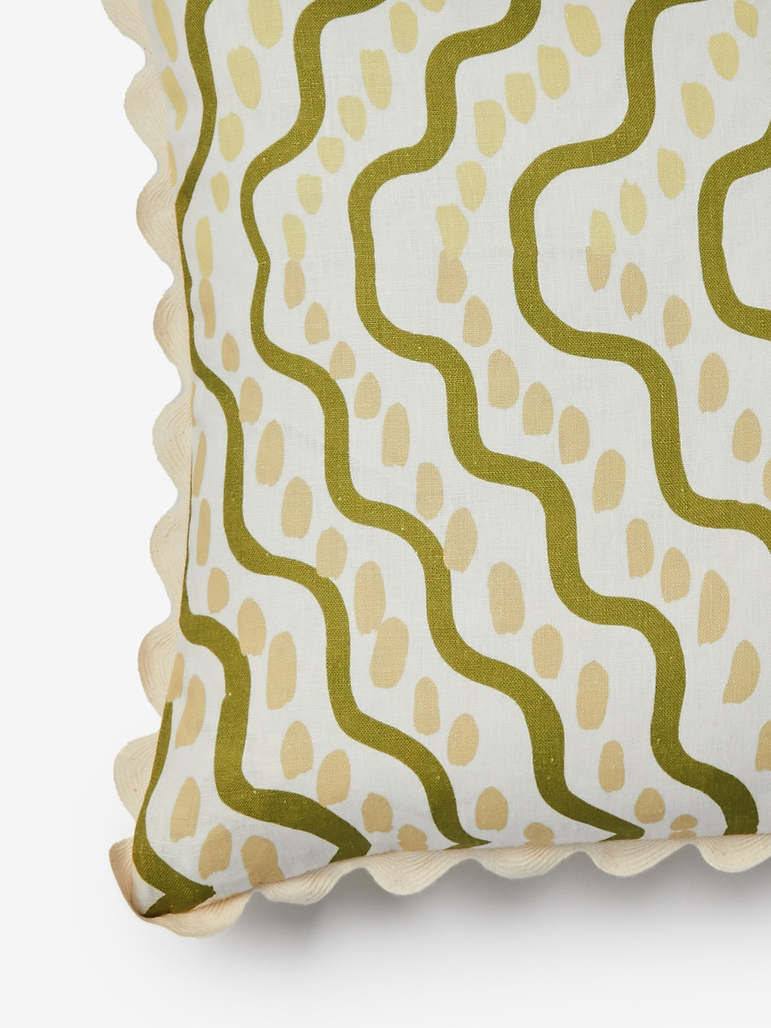 Rushes Olive Linen Cushion