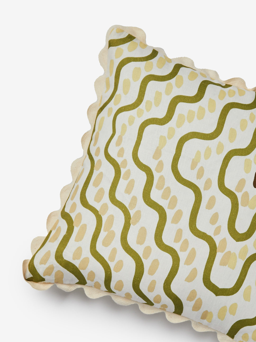 Rushes Olive Linen Cushion