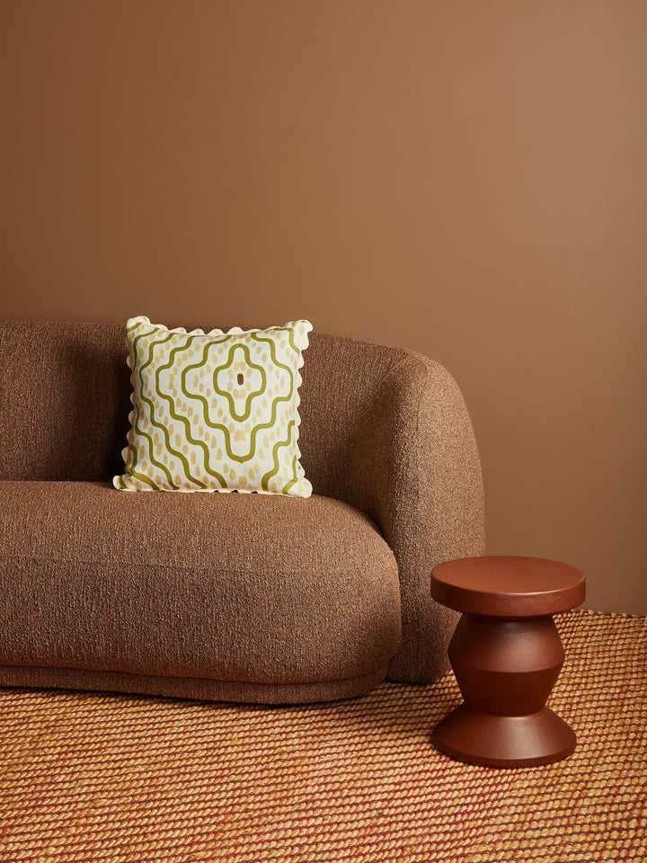 Rushes Olive Linen Cushion