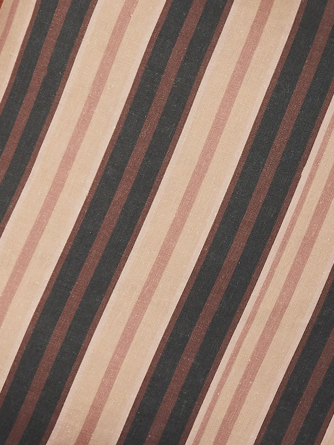 Suiting Stripe Black Tan Linen Cushion