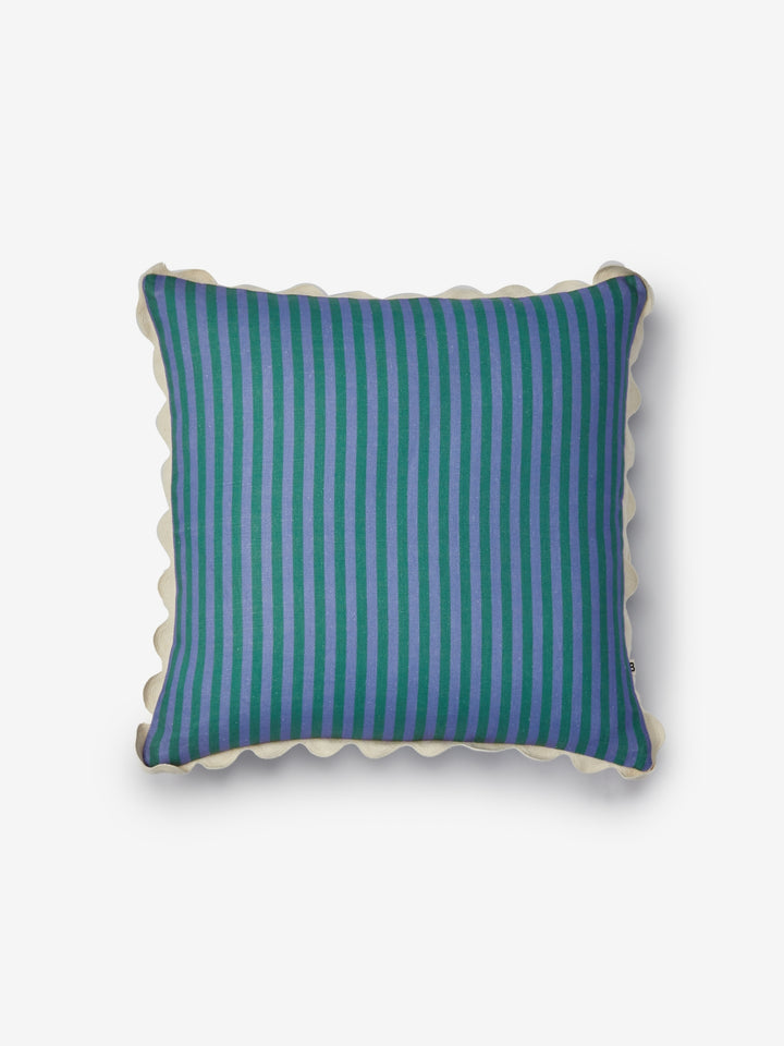 Pinstripe Yves Klein Blue Linen Cushion