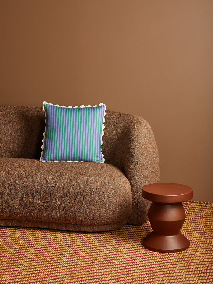 Pinstripe Yves Klein Blue Linen Cushion