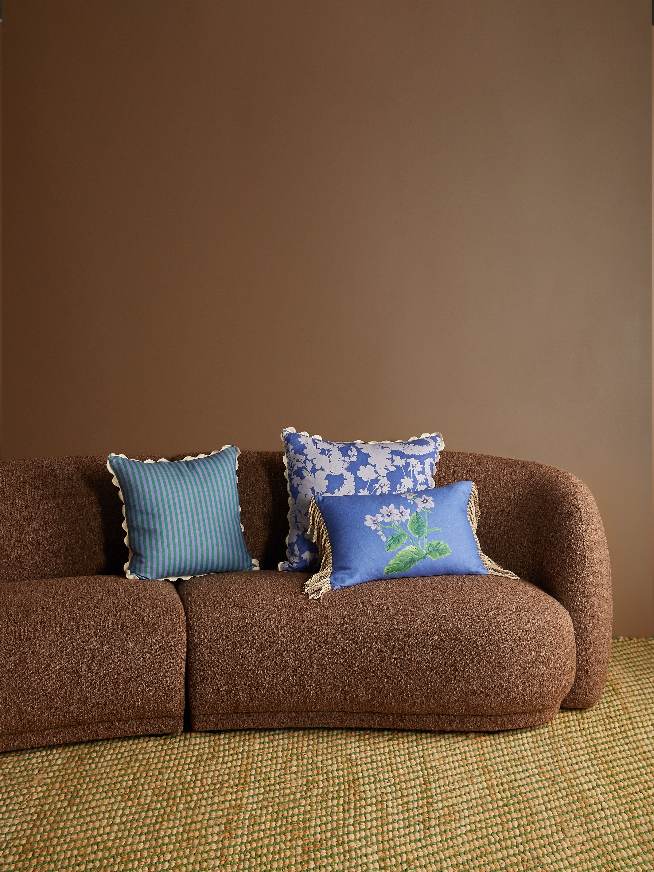Pinstripe Yves Klein Blue Linen Cushion