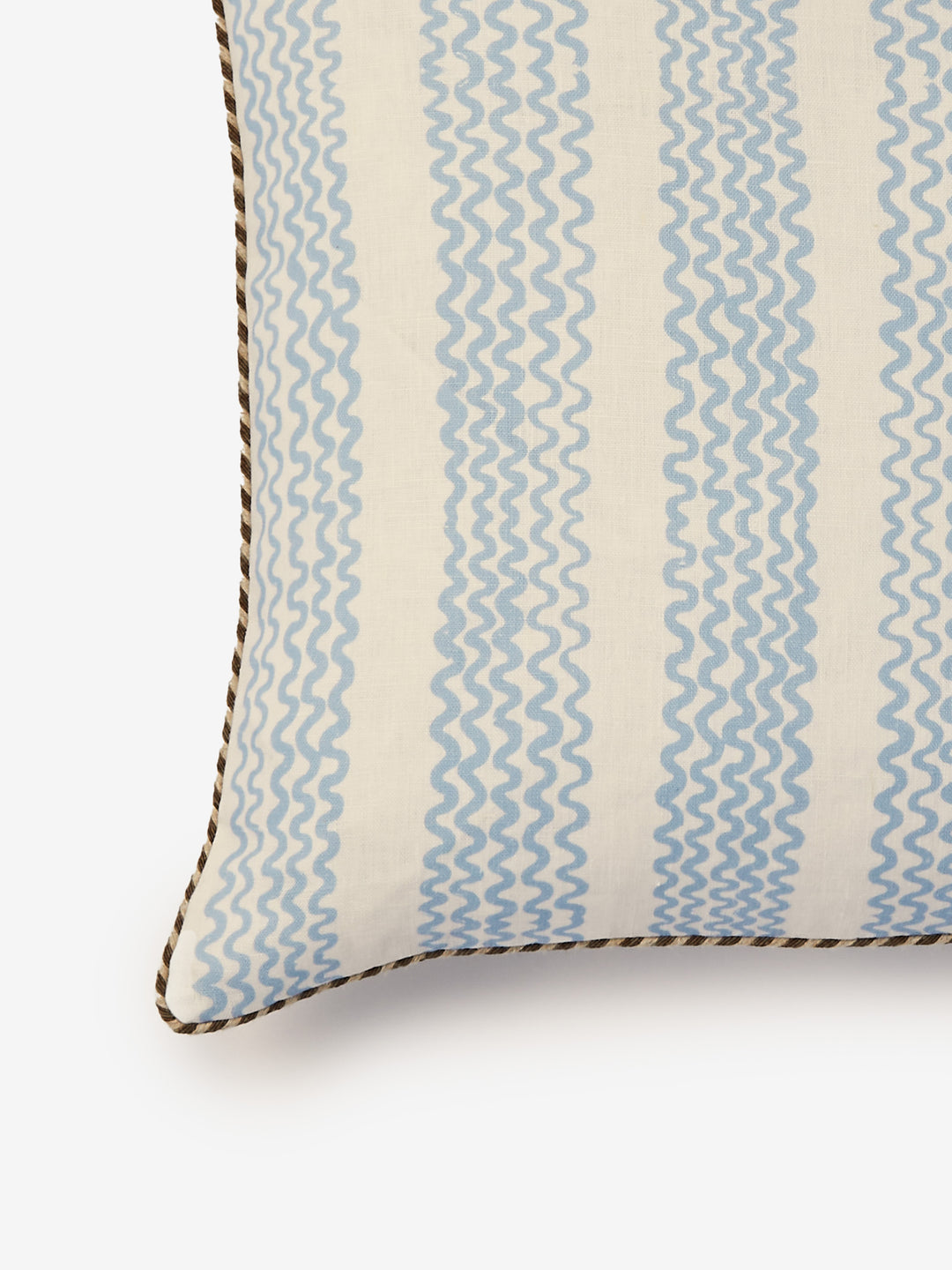Mini Waves Soft Blue Linen Cushion