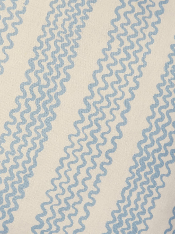 Mini Waves Soft Blue Linen Cushion
