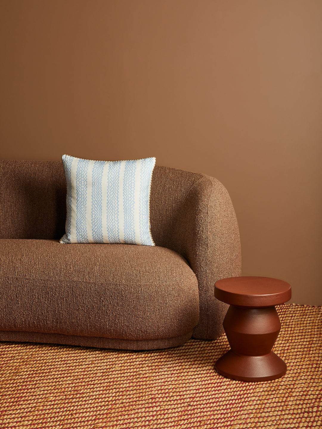 Mini Waves Soft Blue Linen Cushion