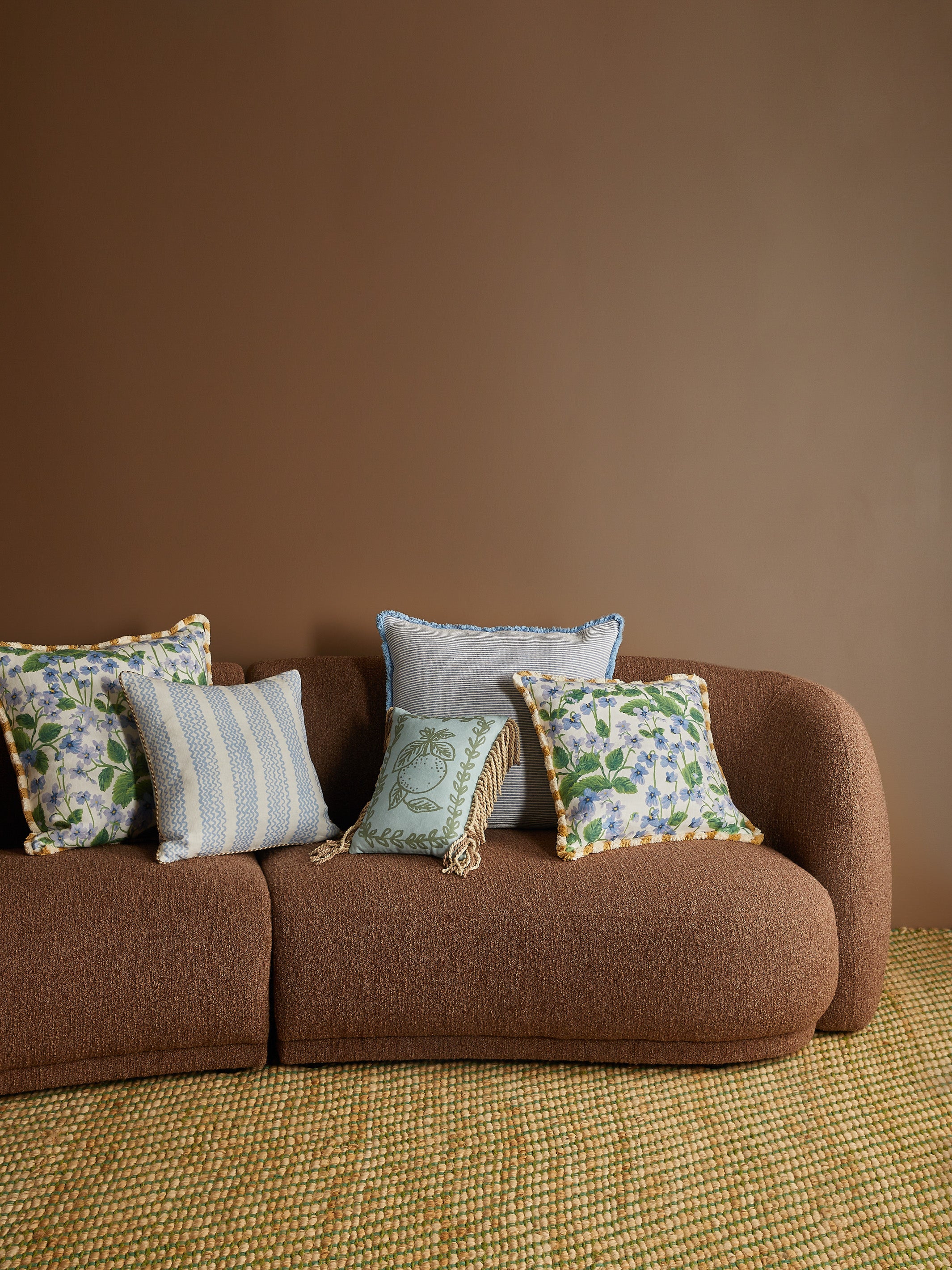 Mini Waves Soft Blue Linen Cushion - Almost Perfect