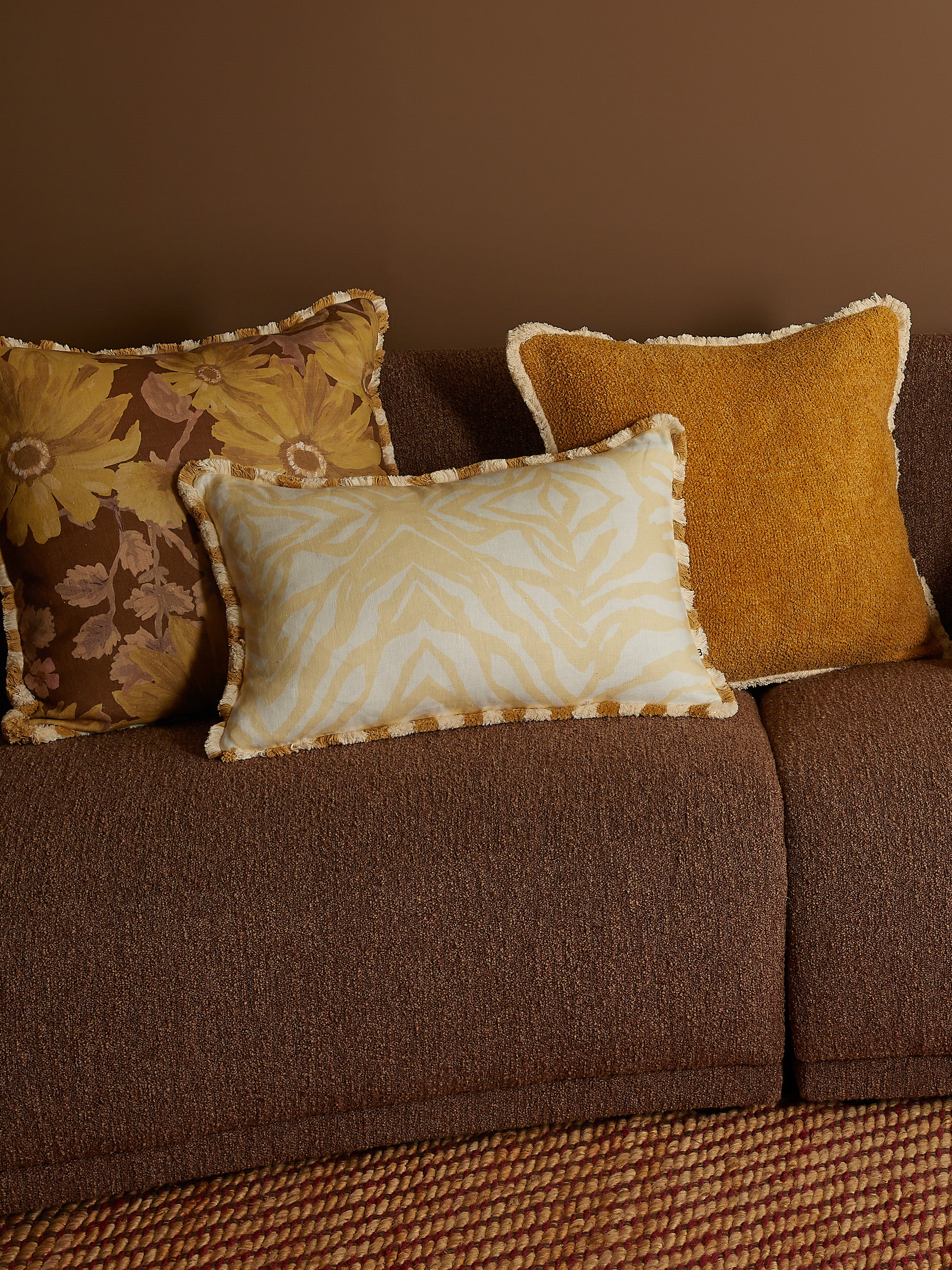 Marigold Amber Linen Cushion
