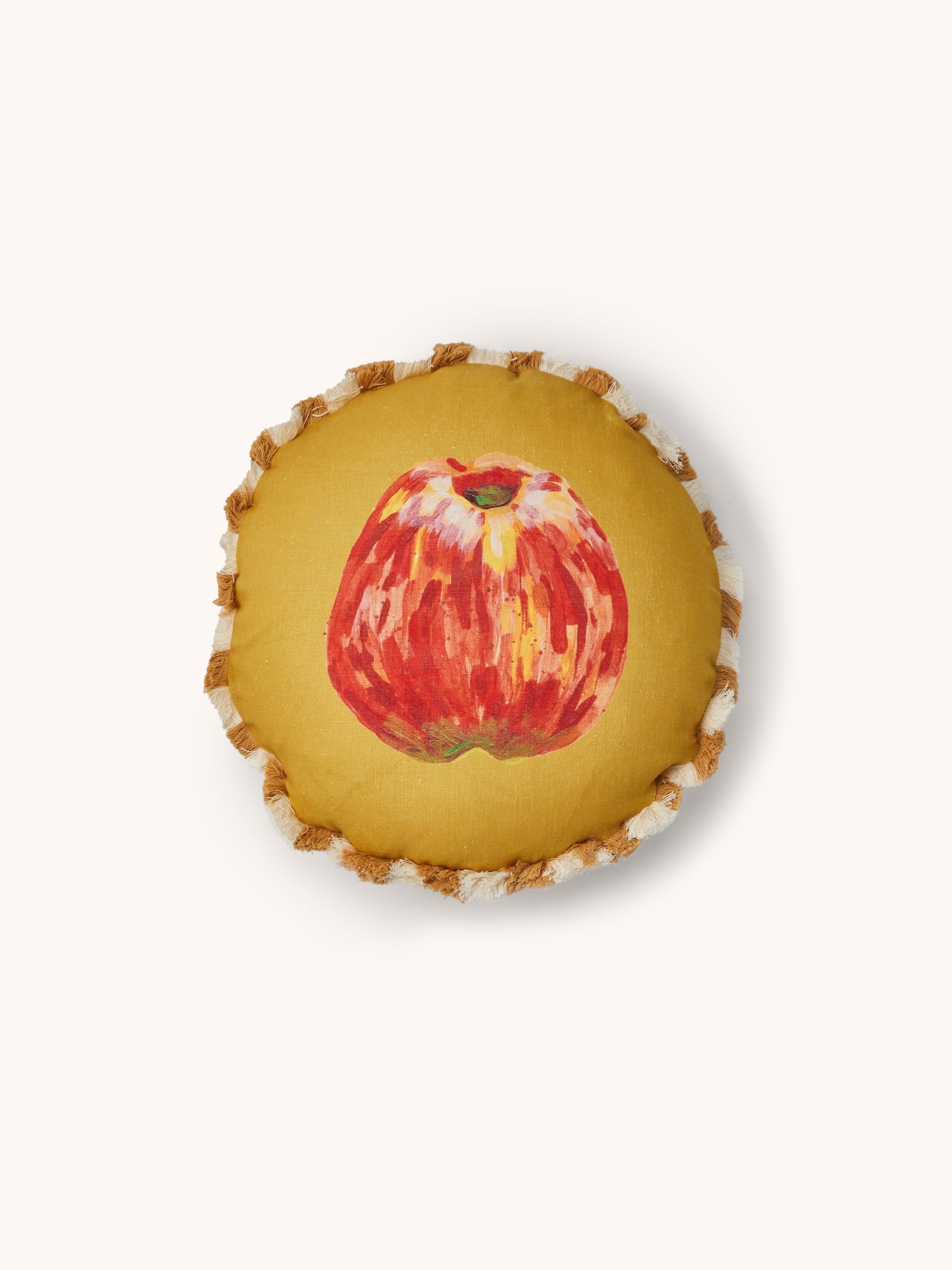 Apple Round Linen Cushion