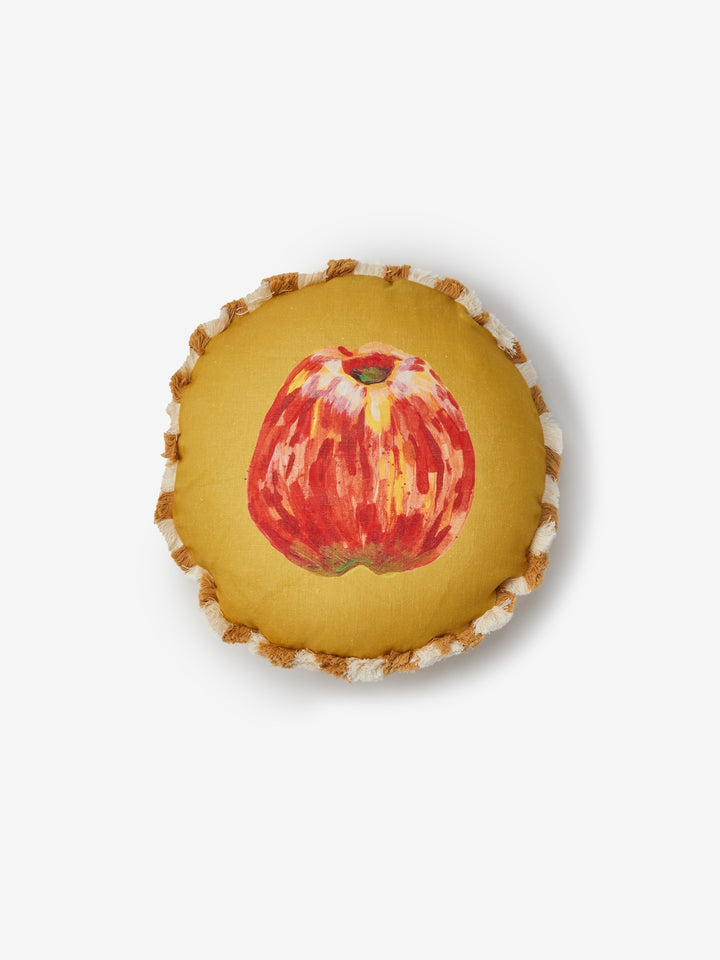 Apple Round Linen Cushion