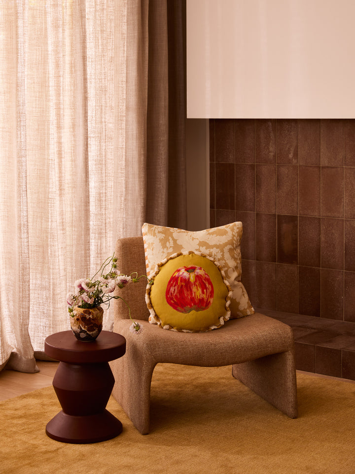 Apple Round Linen Cushion