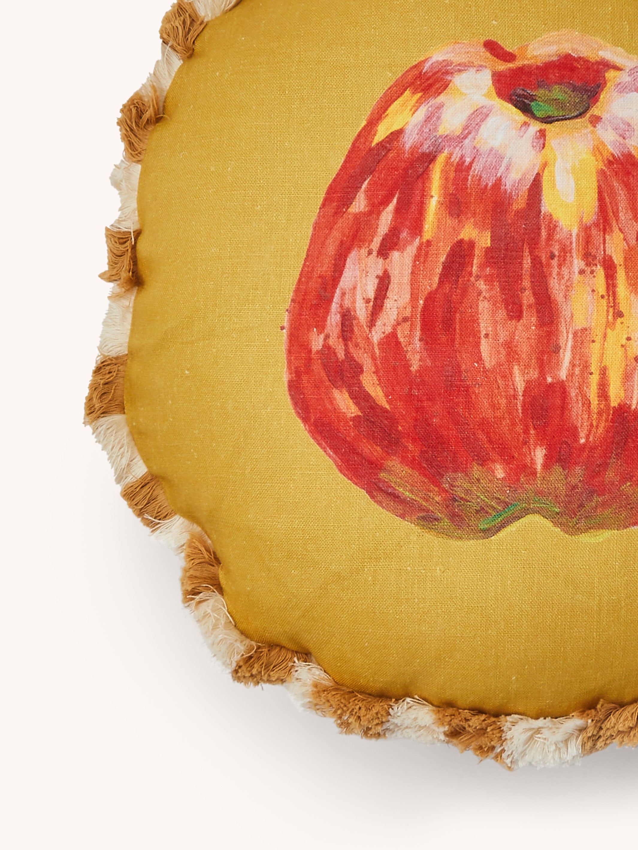 Apple Round Linen Cushion