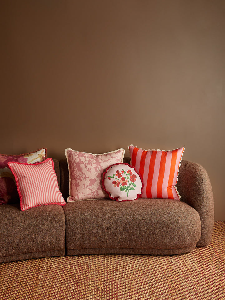 Mini Viola Round Linen Cushion