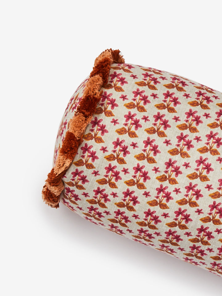 Petit Madeline Pink Linen Bolster Cushion