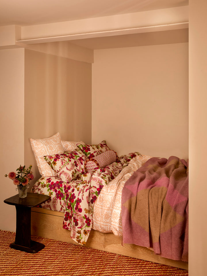 Petit Madeline Pink Linen Bolster Cushion