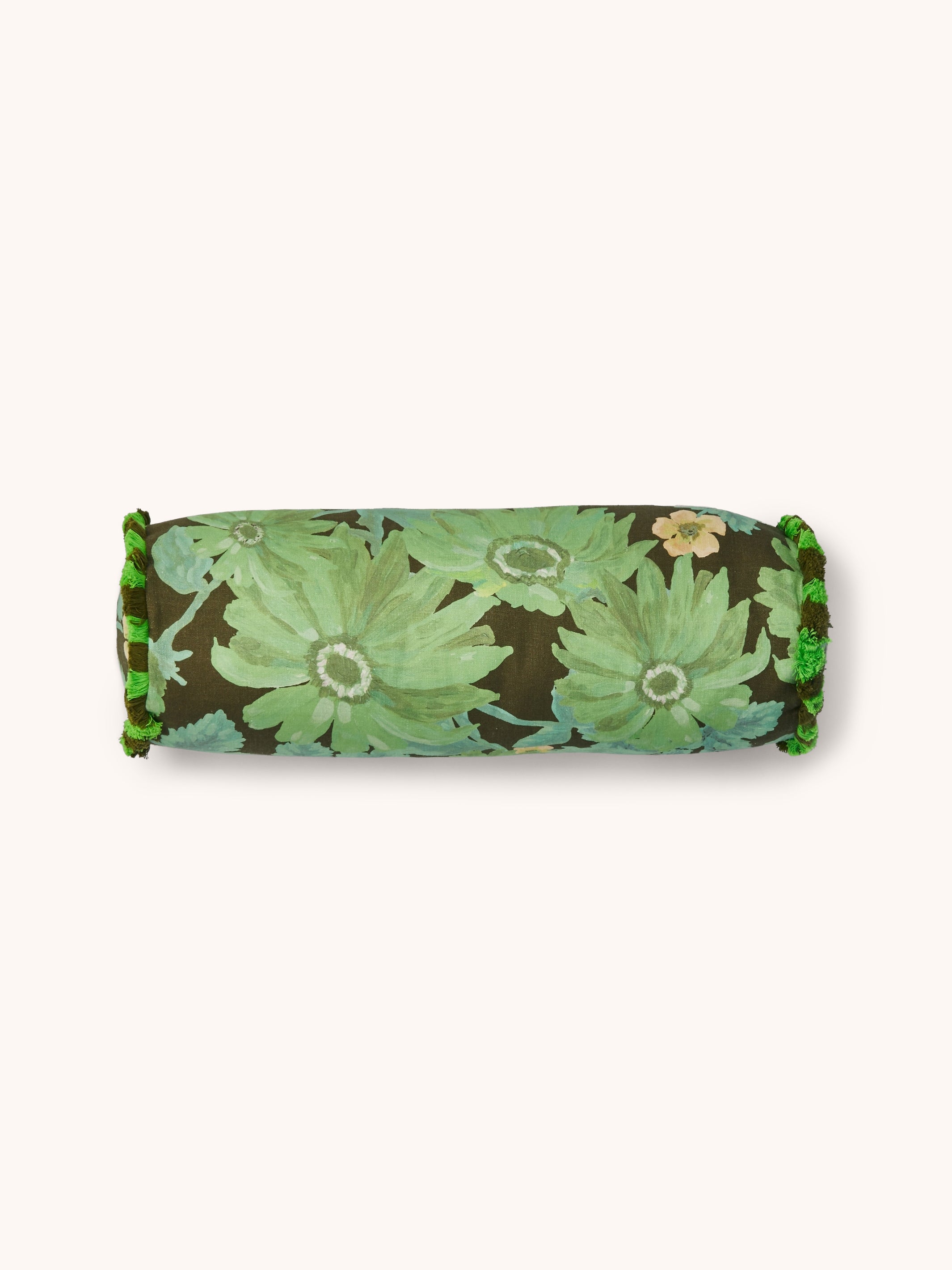 Marigold Khaki Linen Bolster Cushion