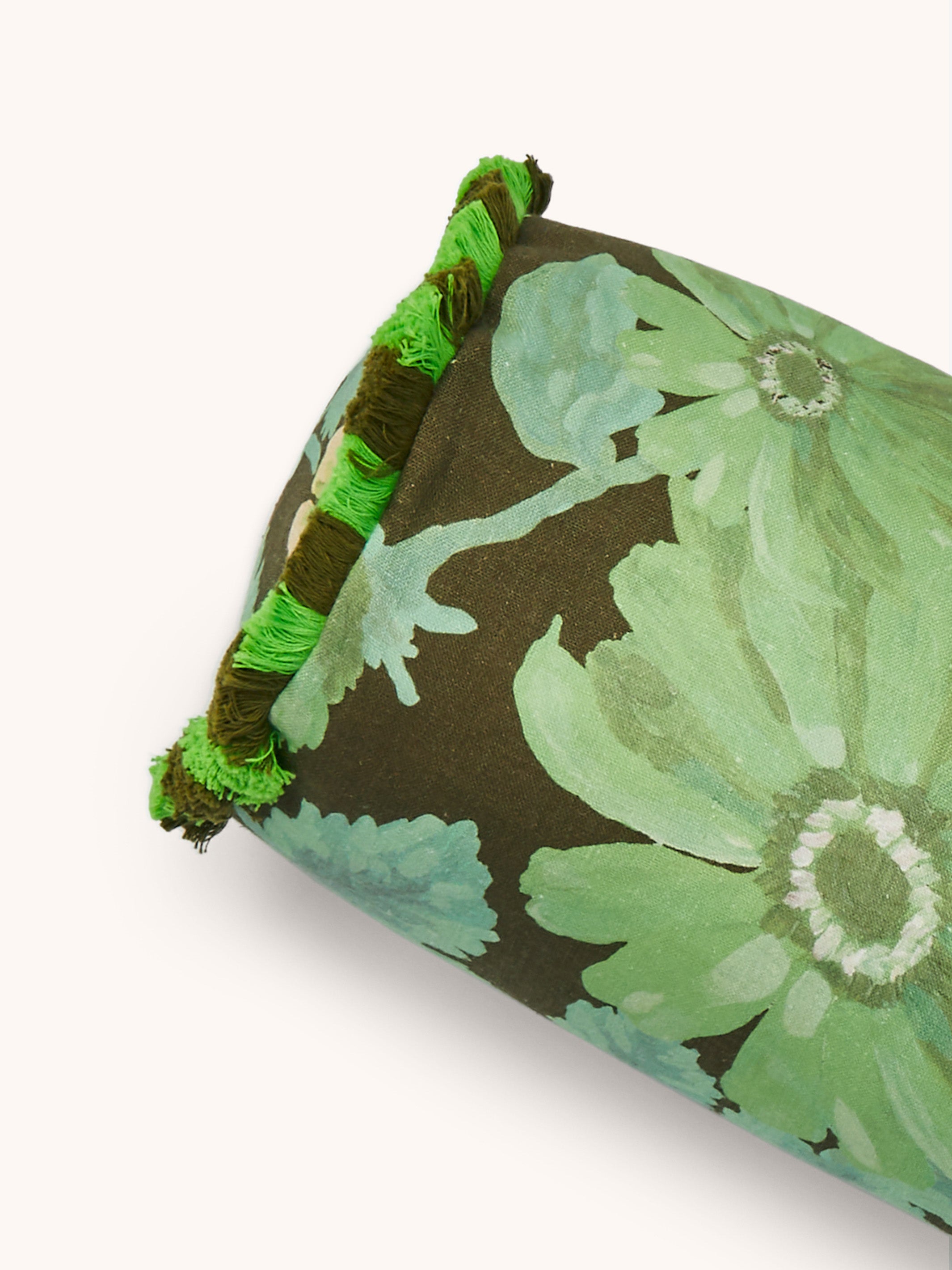 Marigold Khaki Linen Bolster Cushion