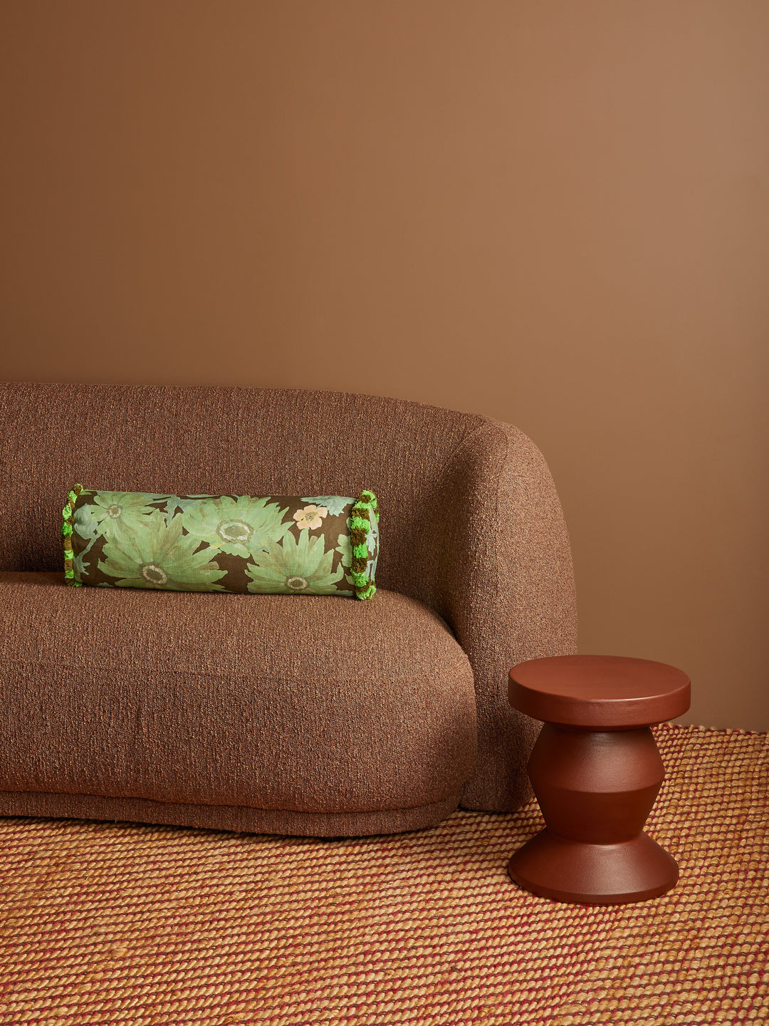 Marigold Khaki Linen Bolster Cushion