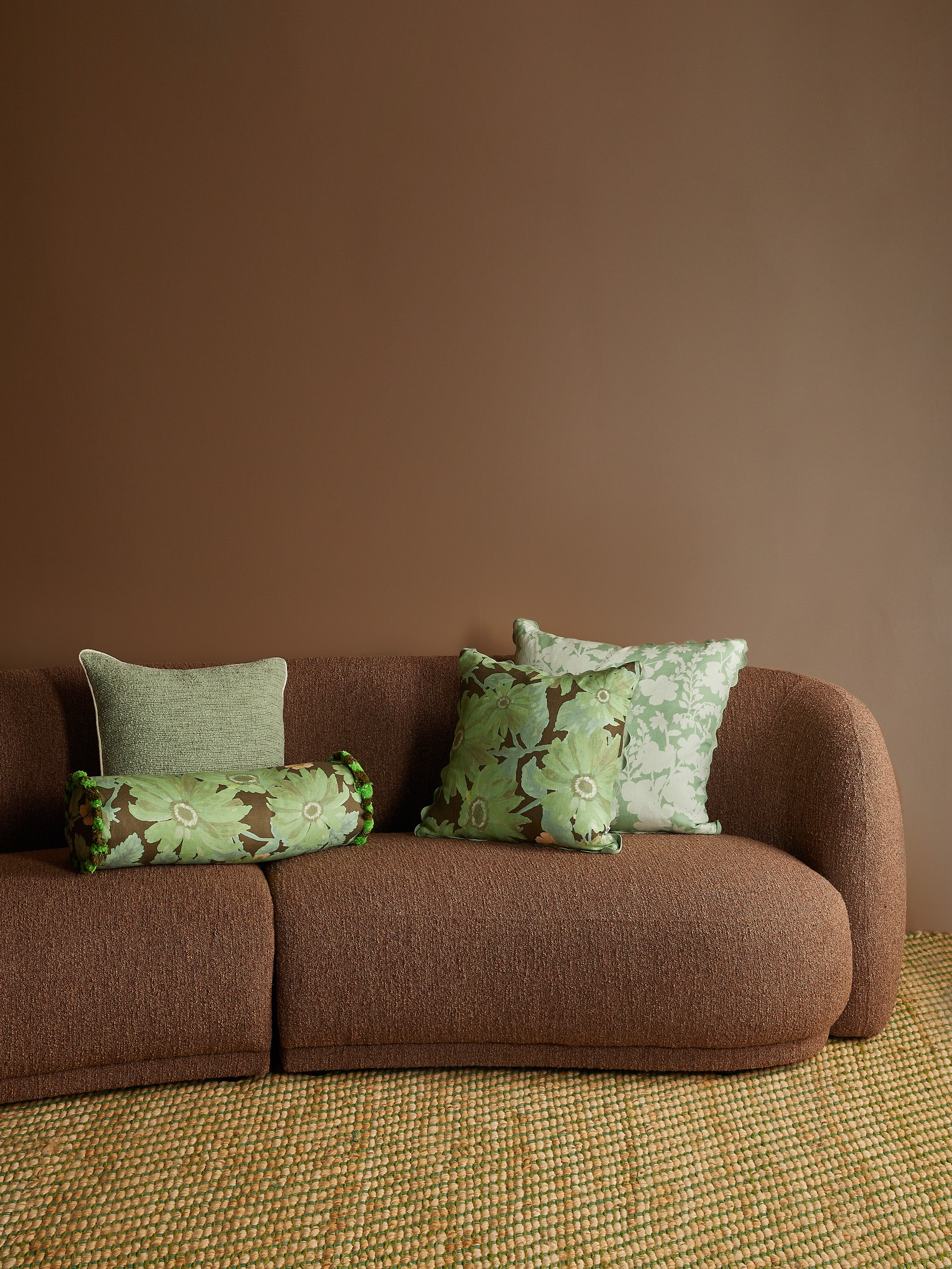 Marigold Khaki Linen Bolster Cushion