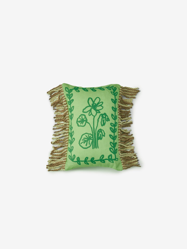 Petra Green Linen Cushion