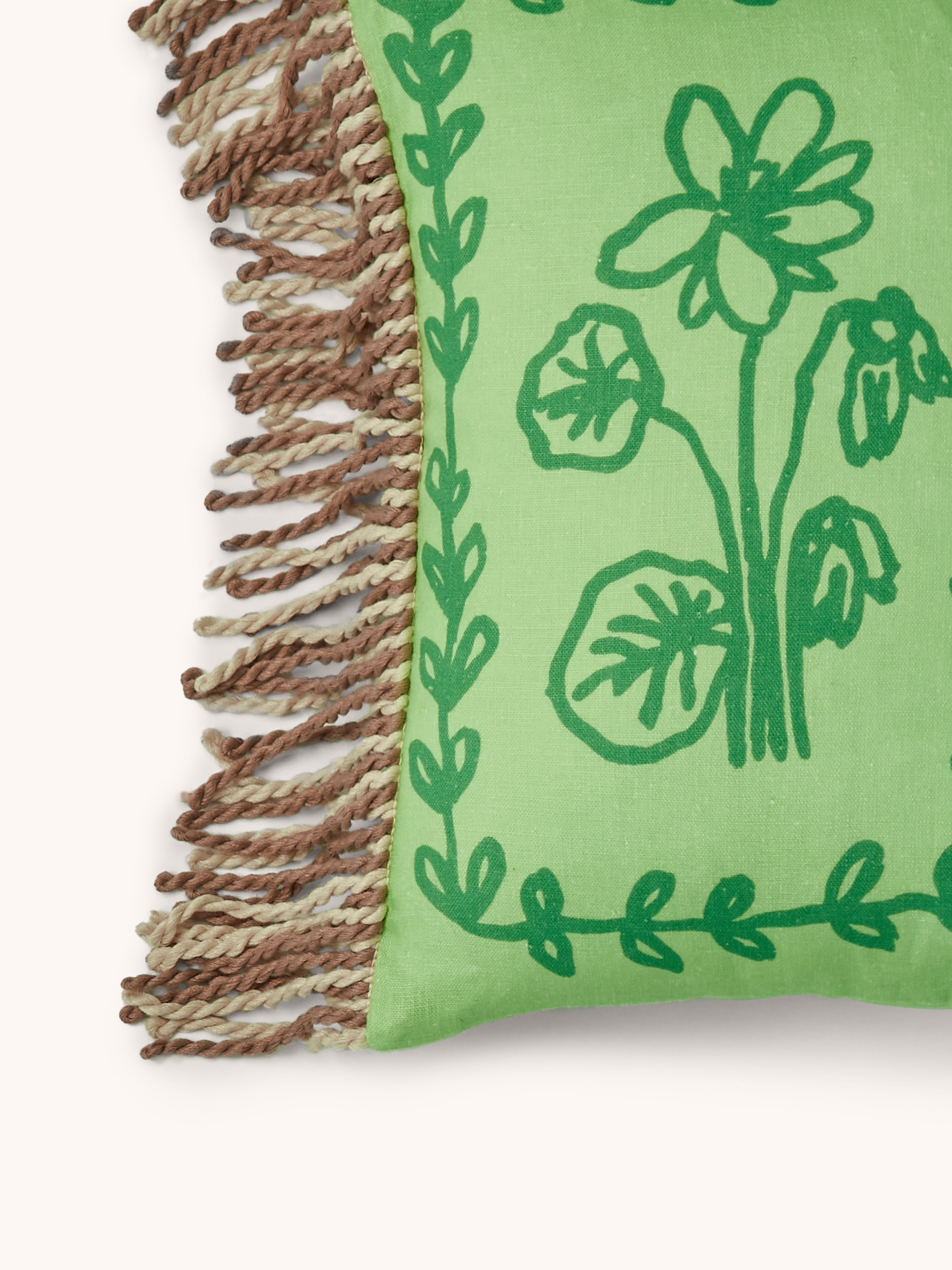 Petra Green Linen Cushion