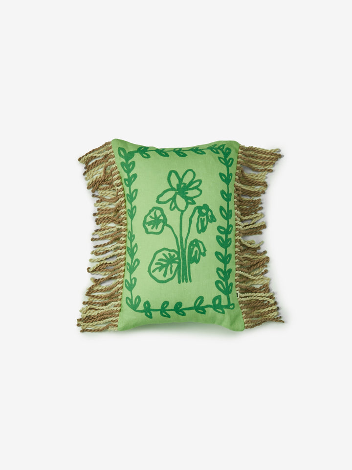 Petra Green Linen Cushion