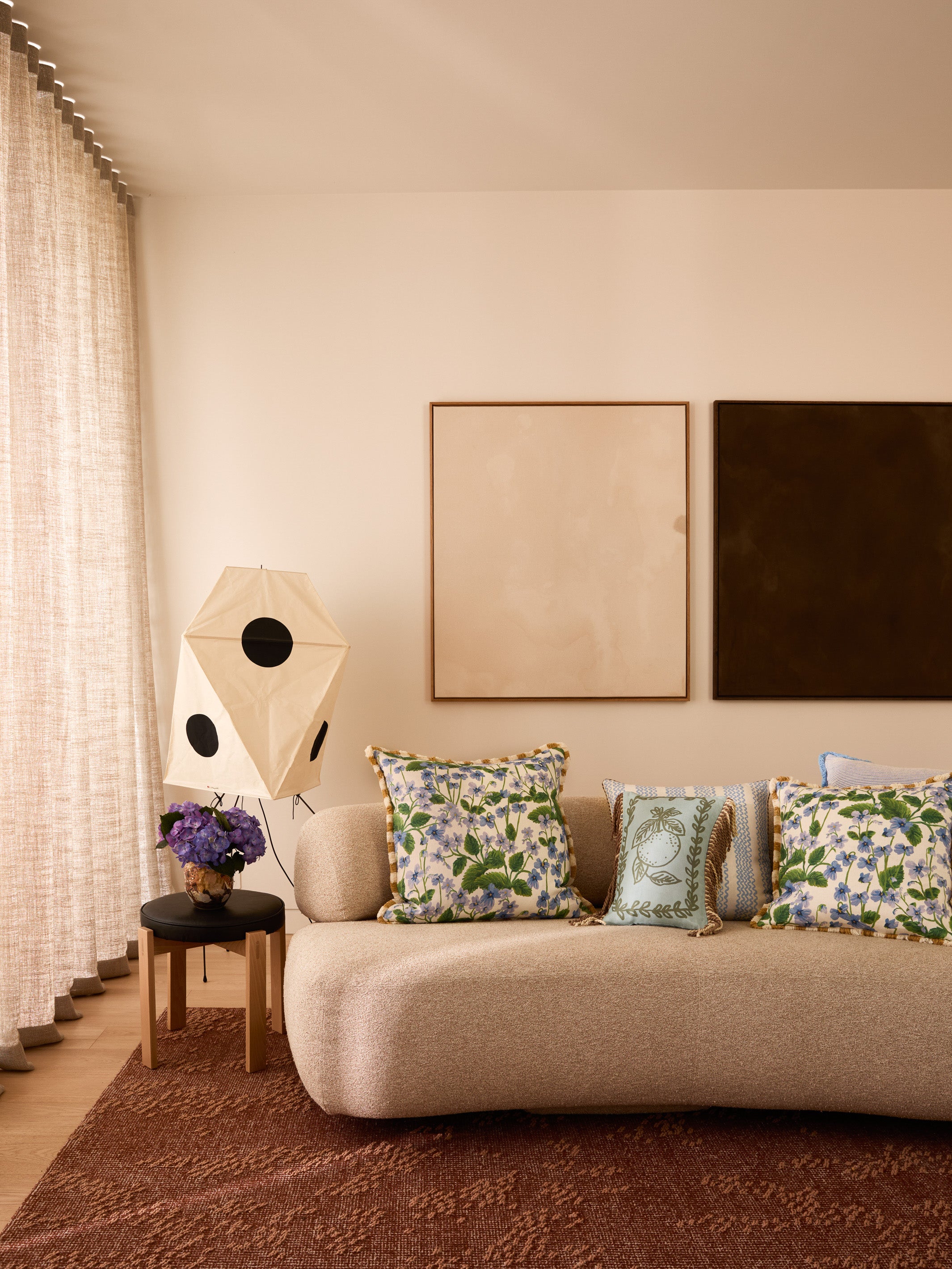 Petra Blue Linen Cushion