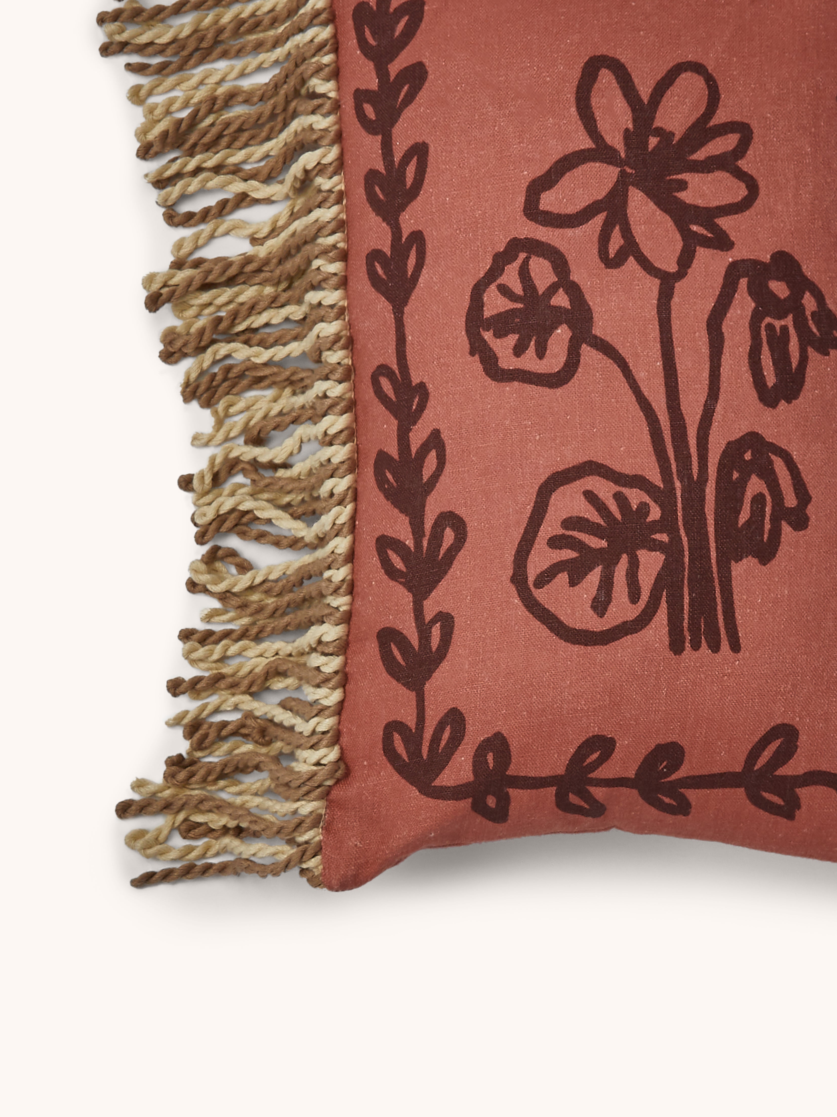 Petra Coral Linen Cushion - Almost Perfect