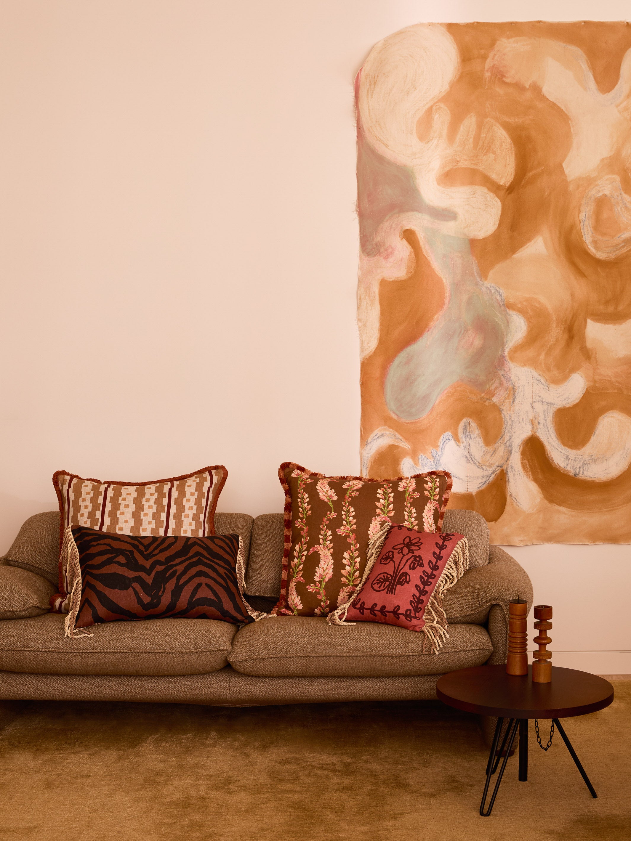 Petra Coral Linen Cushion