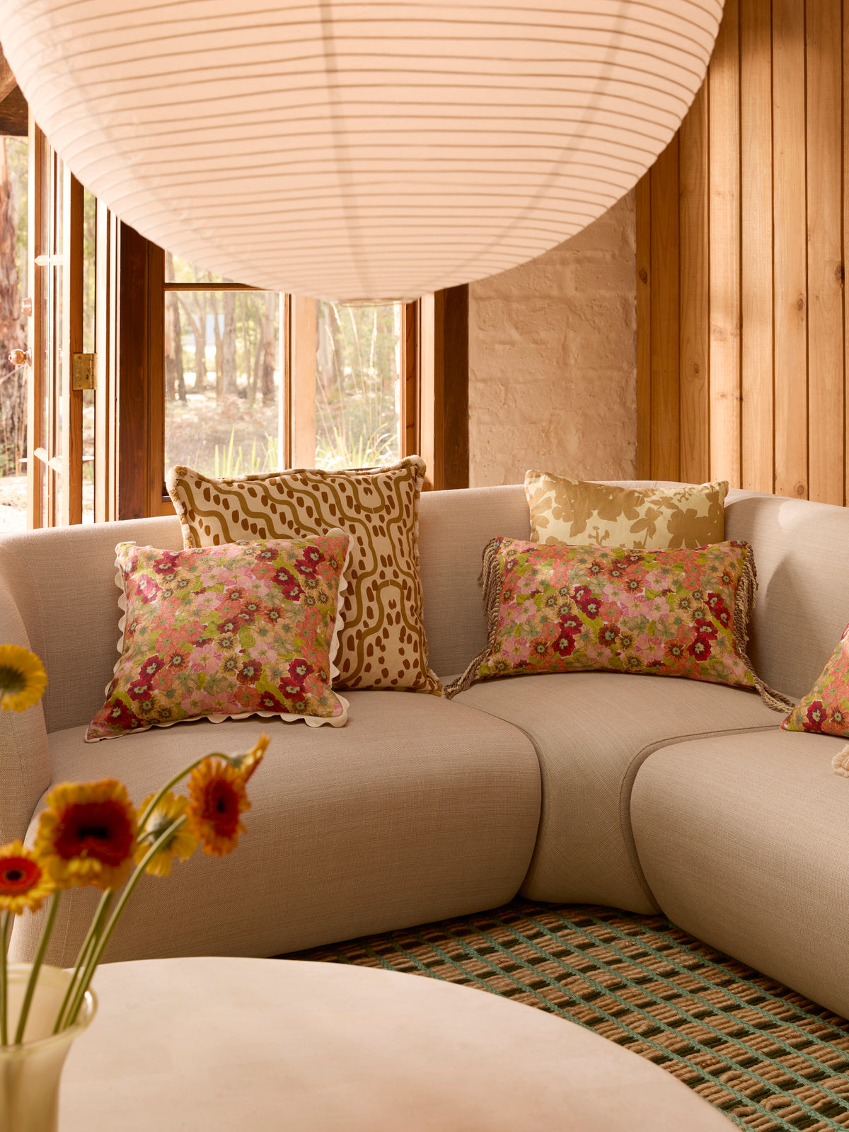 Primrose Sunset Linen Cushion