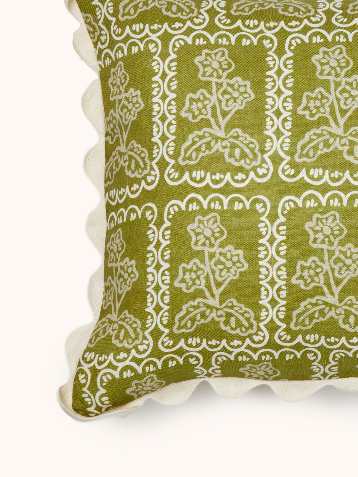 Martine Olive Linen Cushion