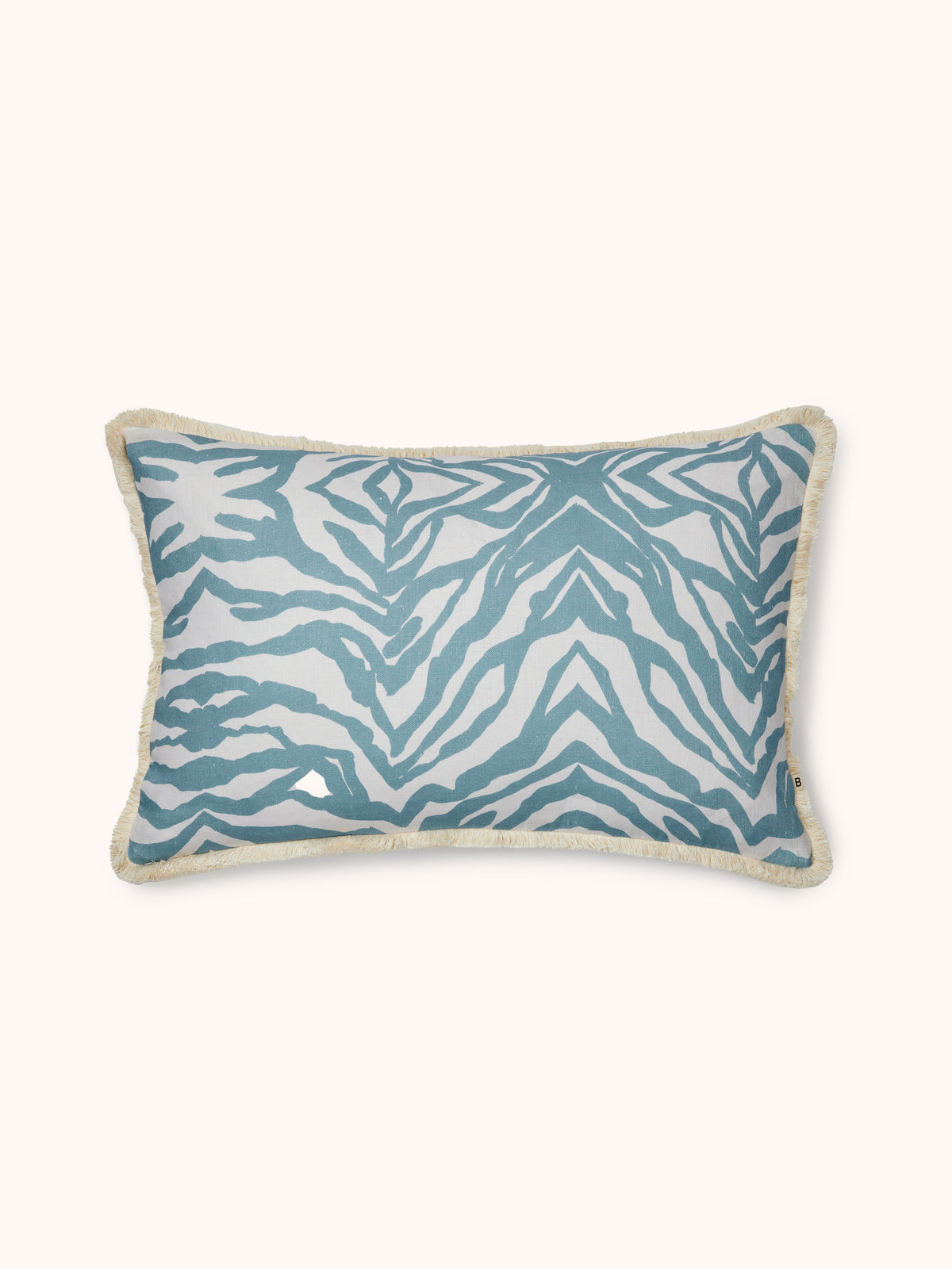 Zebra Blue Linen Cushion