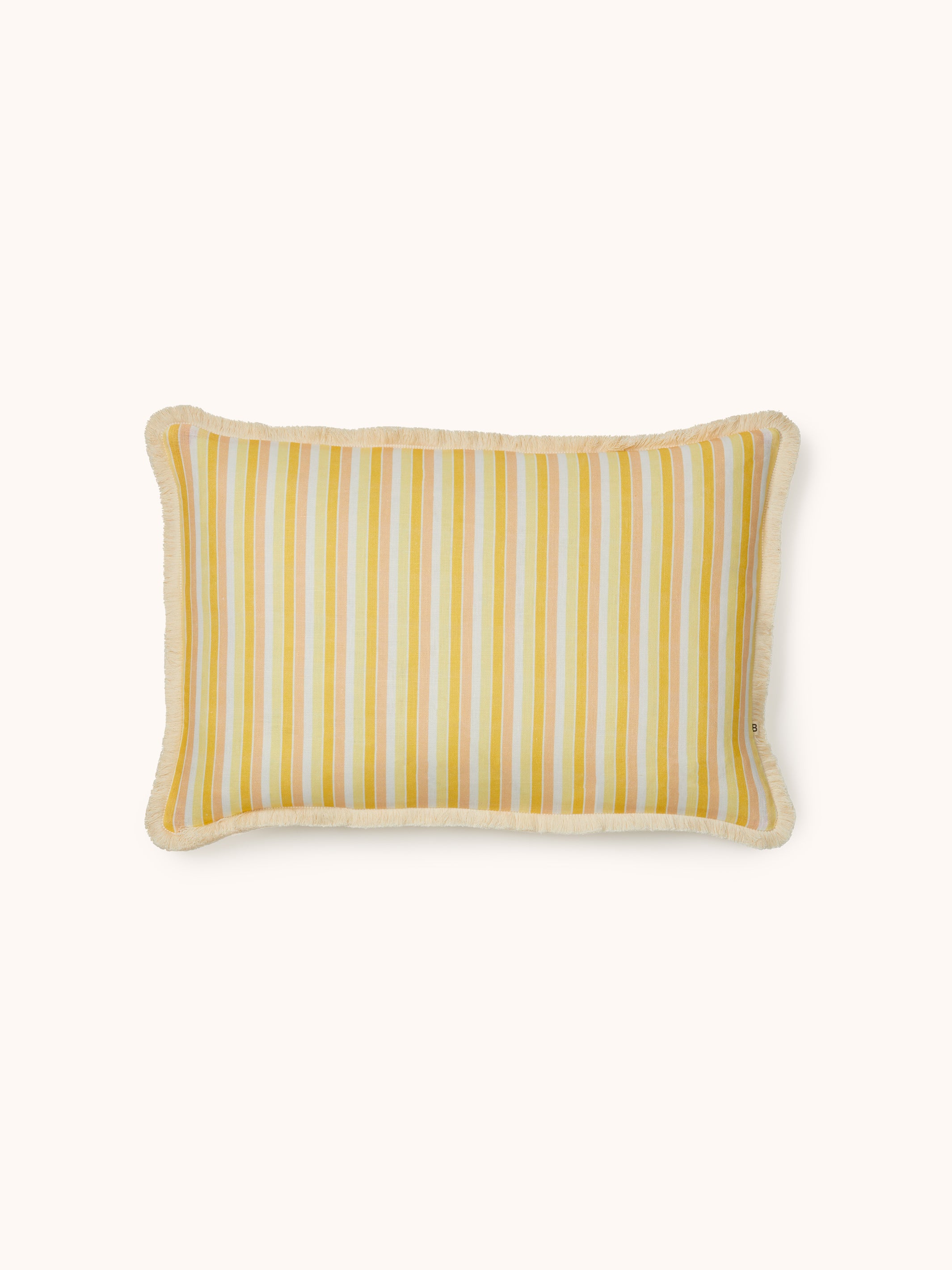Garden Stripe Yellow Linen Cushion