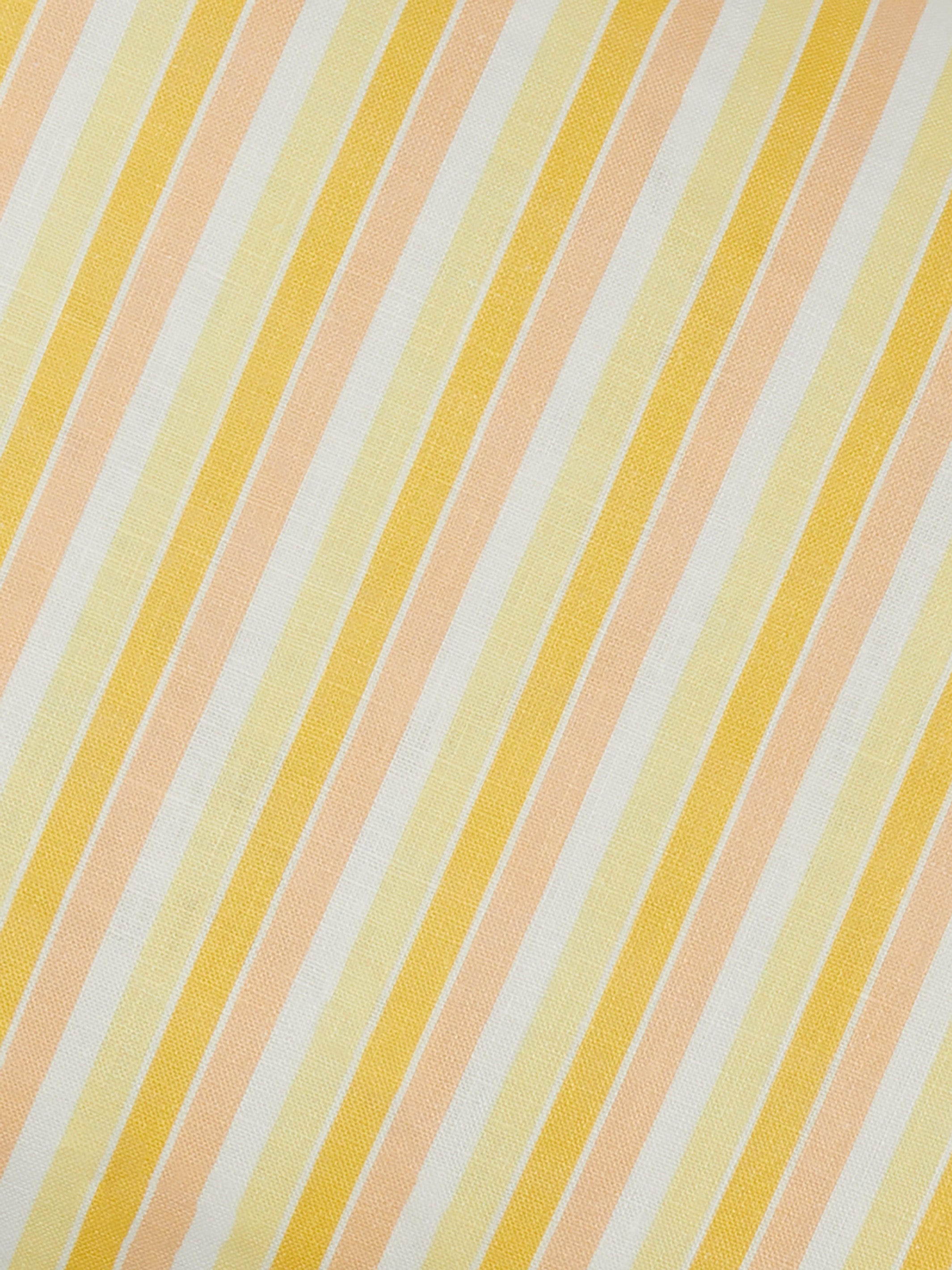 Garden Stripe Yellow Linen Cushion