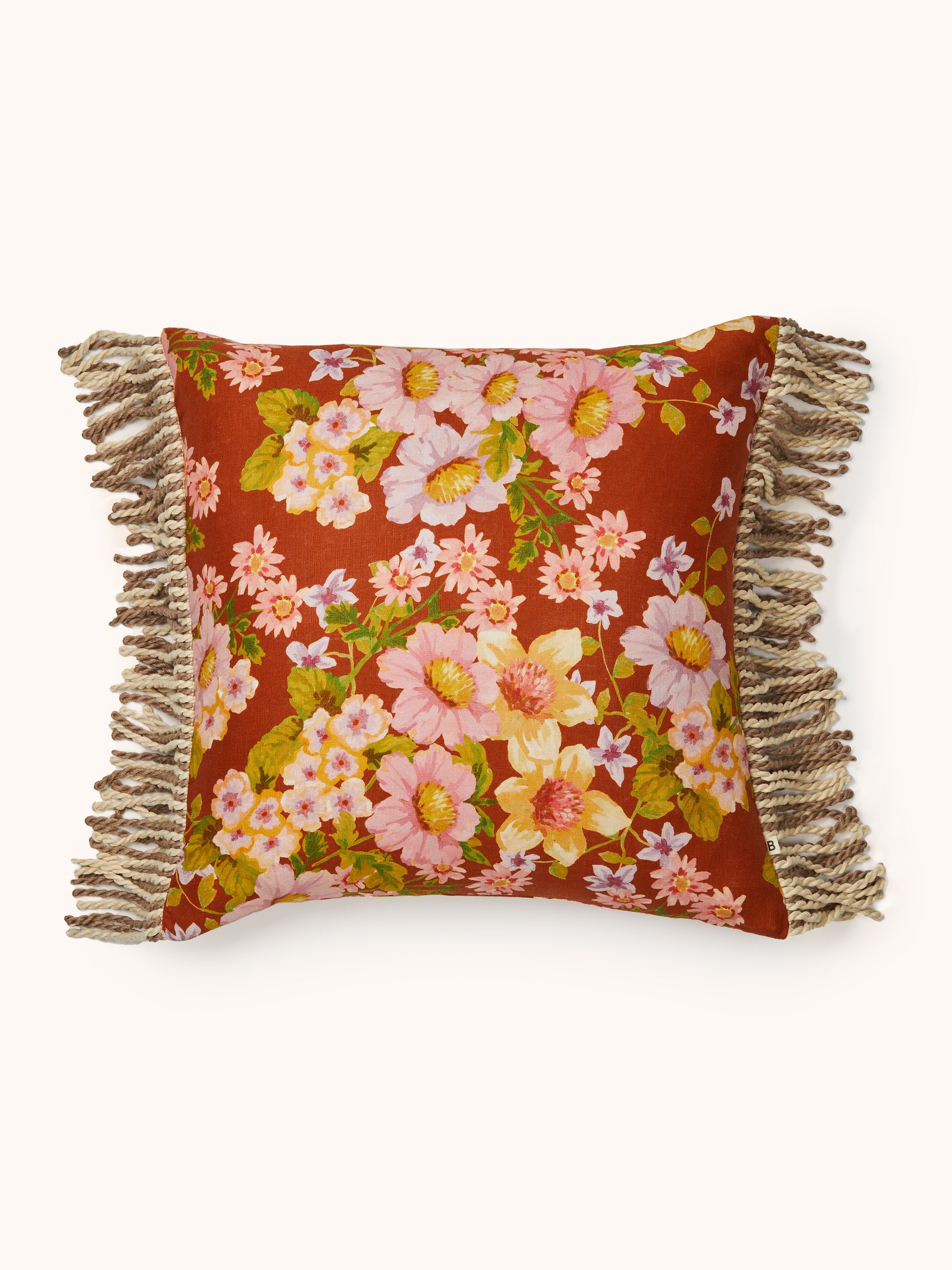 Buttercup Rust Linen Cushion