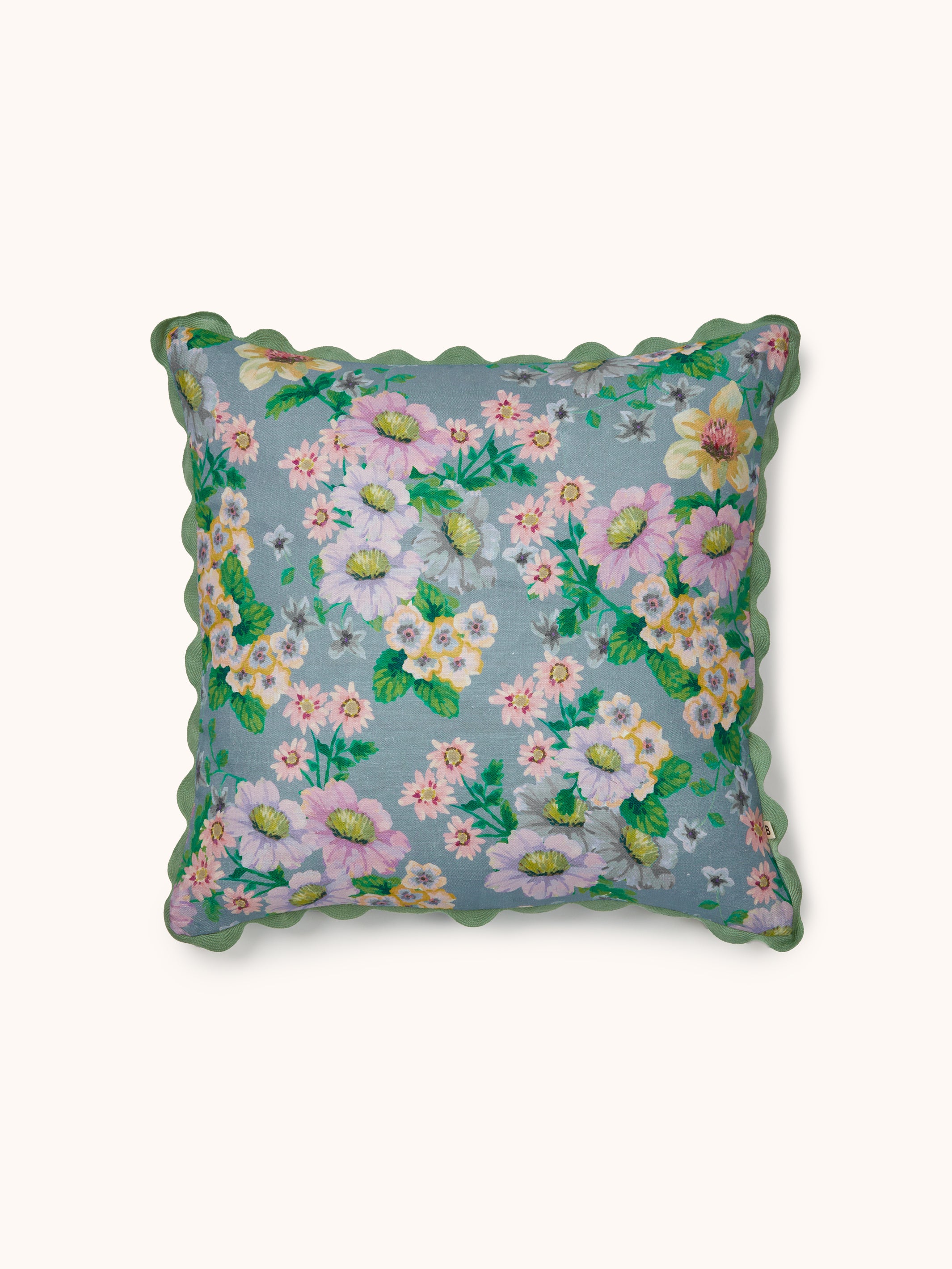 Buttercup Blue Linen Cushion