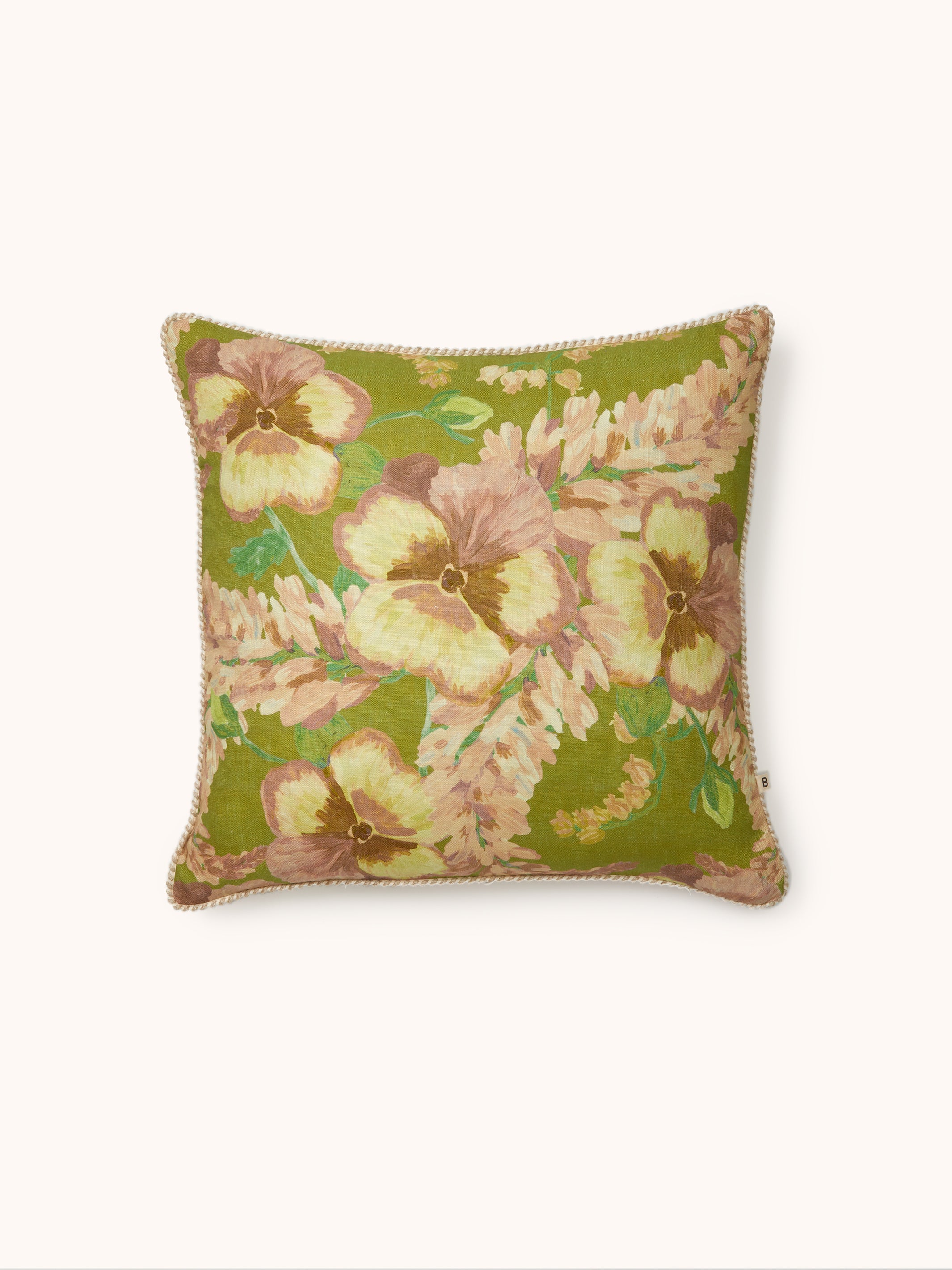 Mountain Floral Citrine Linen Cushion