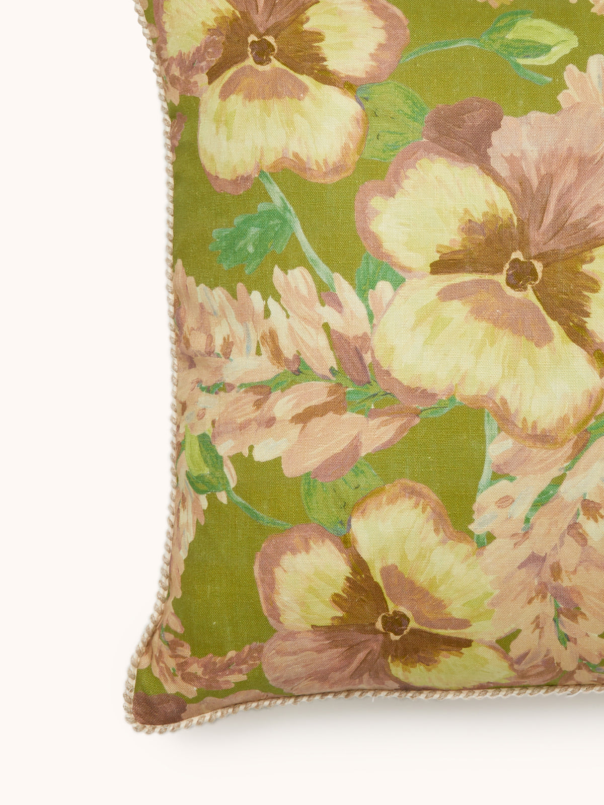 Mountain Floral Citrine Linen Cushion