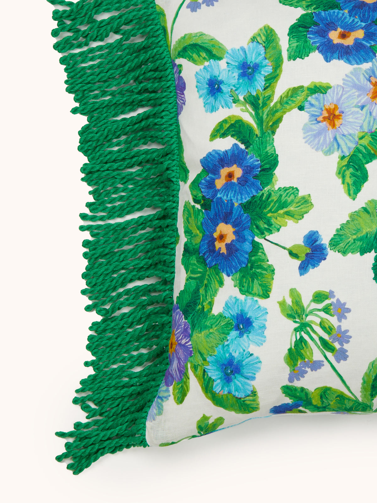 Summer Patch Blue Linen Cushion
