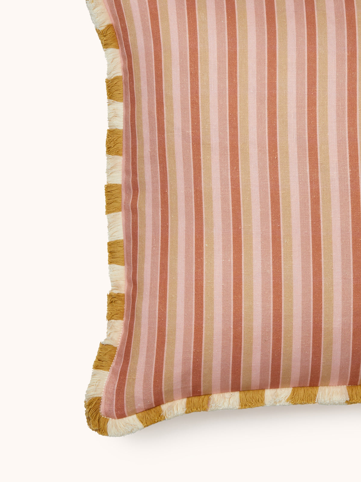 Garden Stripe Pink Linen Cushion