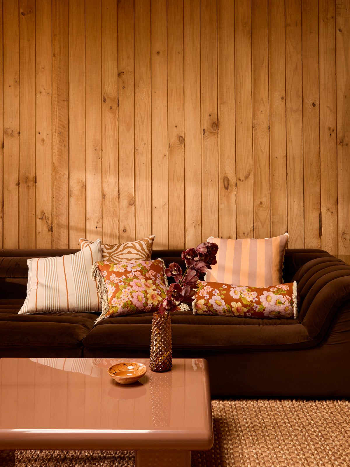 Buttercup Rust Linen Cushion