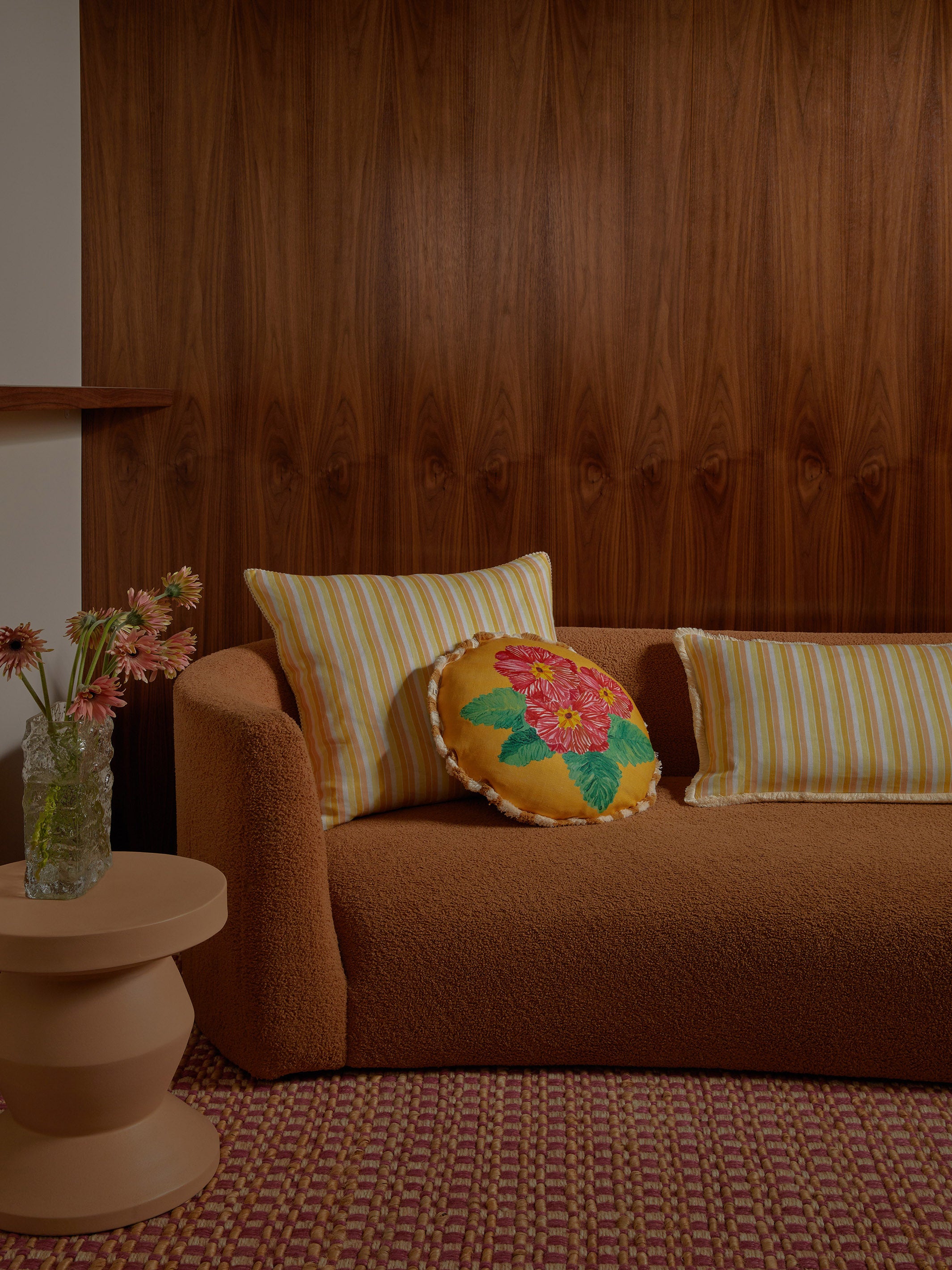 Delilah Yellow Linen Cushion