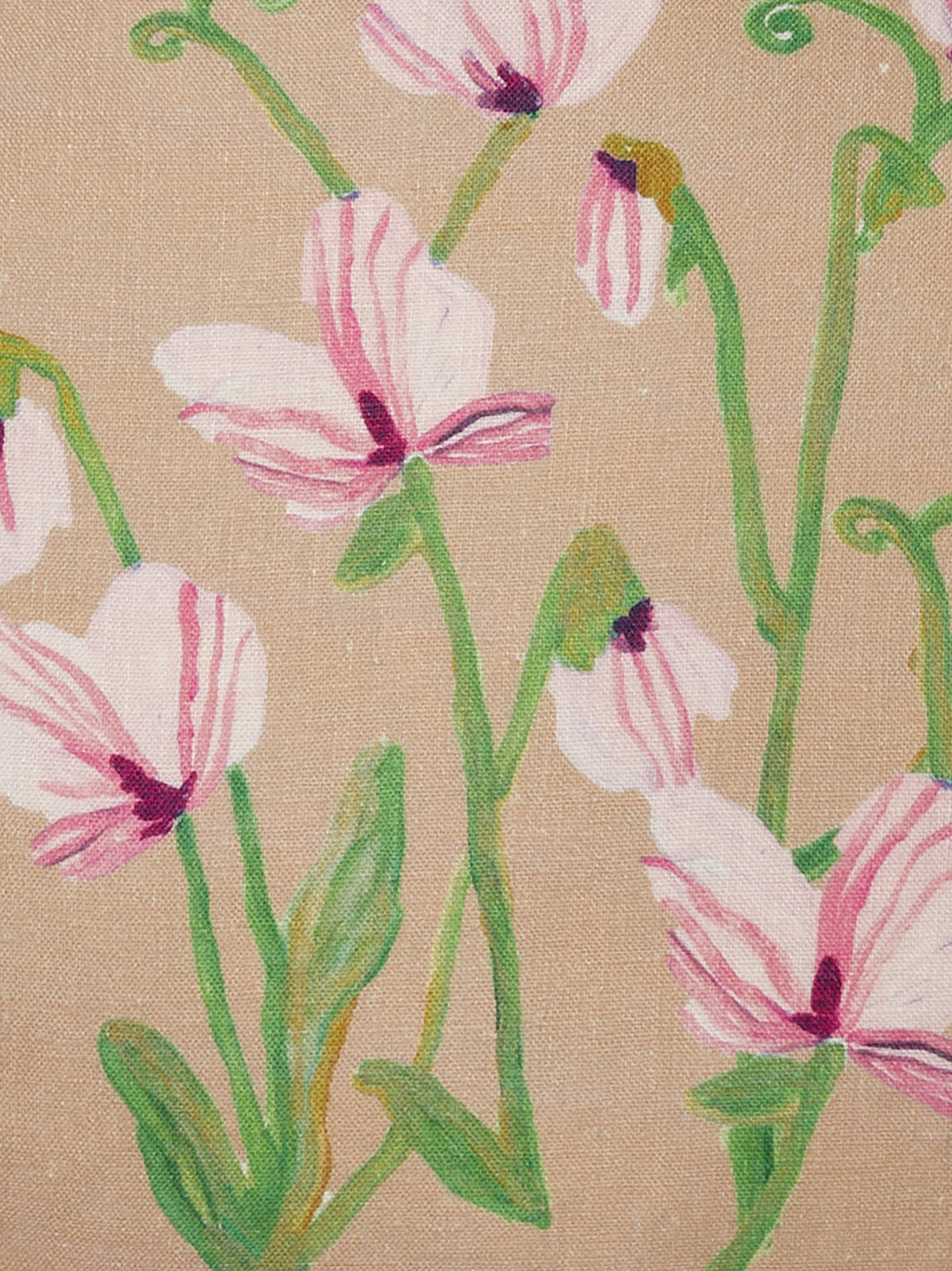 Sweet Pea Buff Linen Cushion