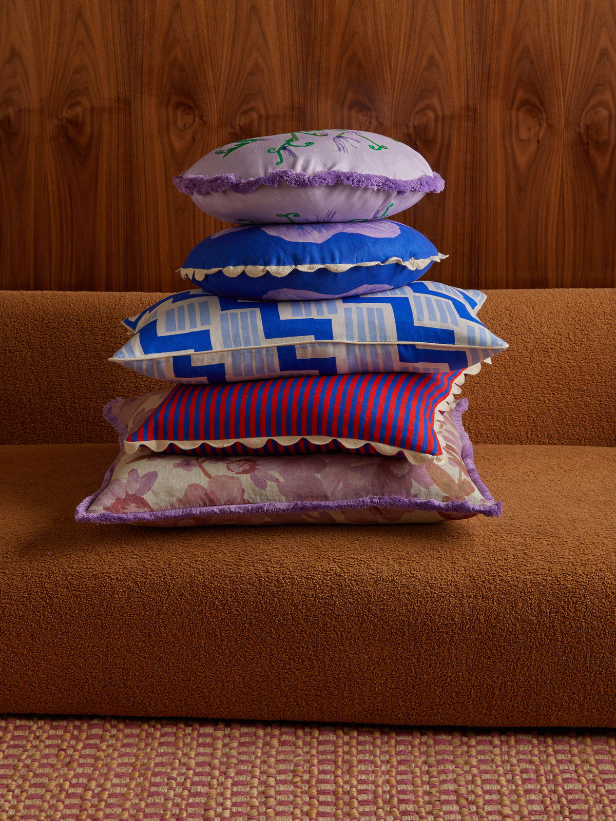 Pansy Klein Blue Linen Cushion